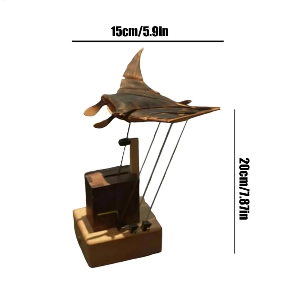 Handmade - Manta Ray Wooden Automaton